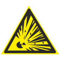 Знак безопасности Взрывоопасно (W02)